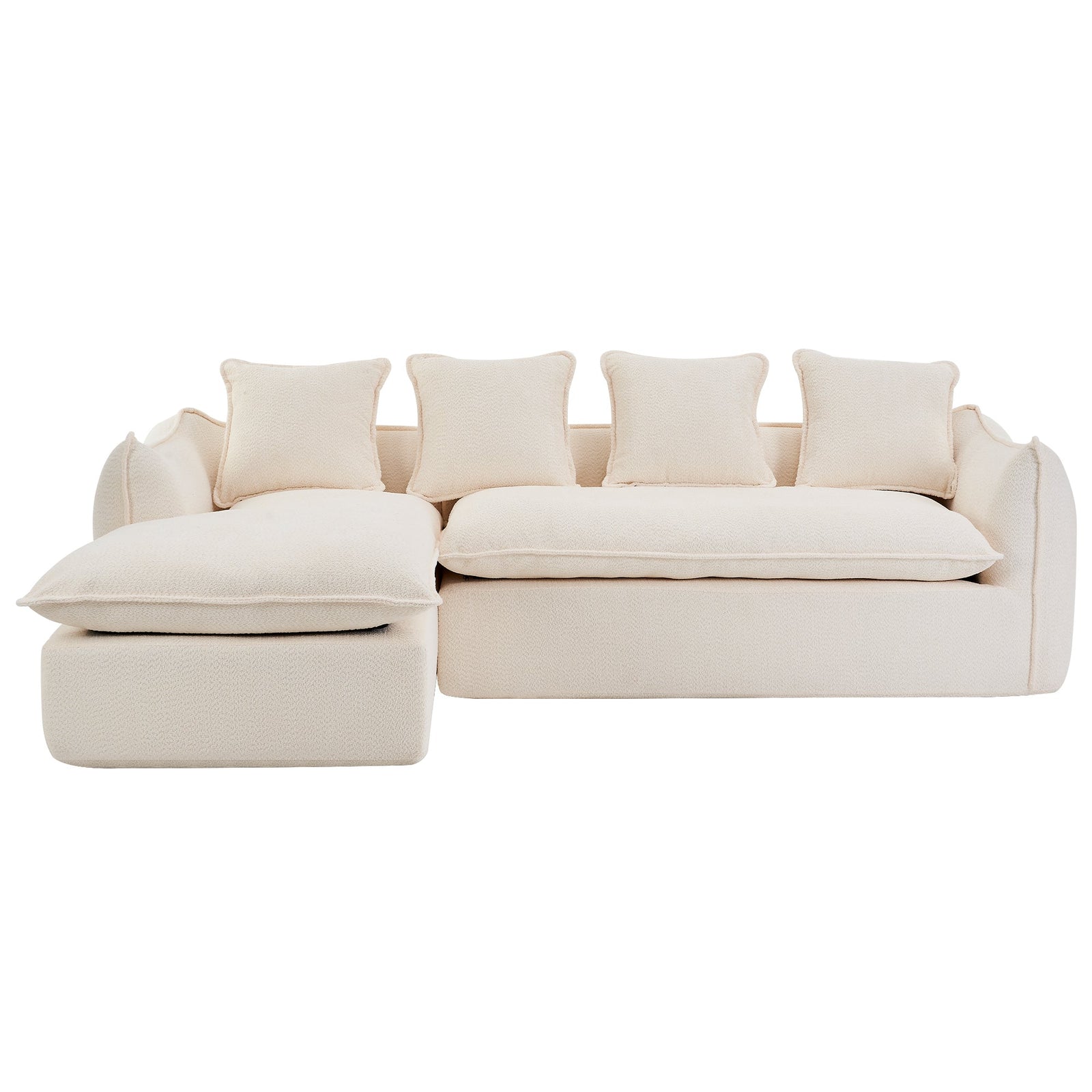 Walker Edison | Boucle Cloud 3 Seater Sectional Couch