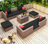 Walker Edison | 10 Pieces Modular Outdoor Patio Sectional Conversation Sofa Set