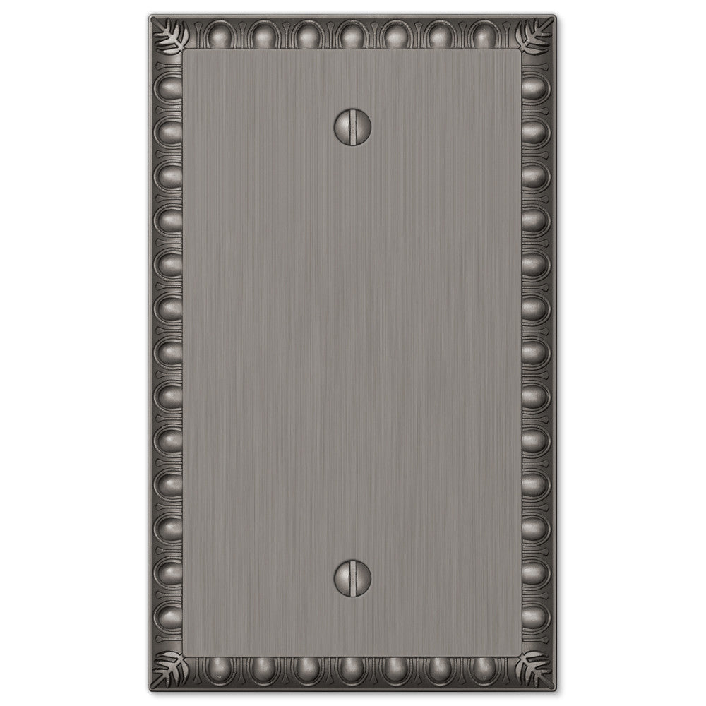 Egg & Dart Antique Nickel Cast - 1 Blank Wallplate