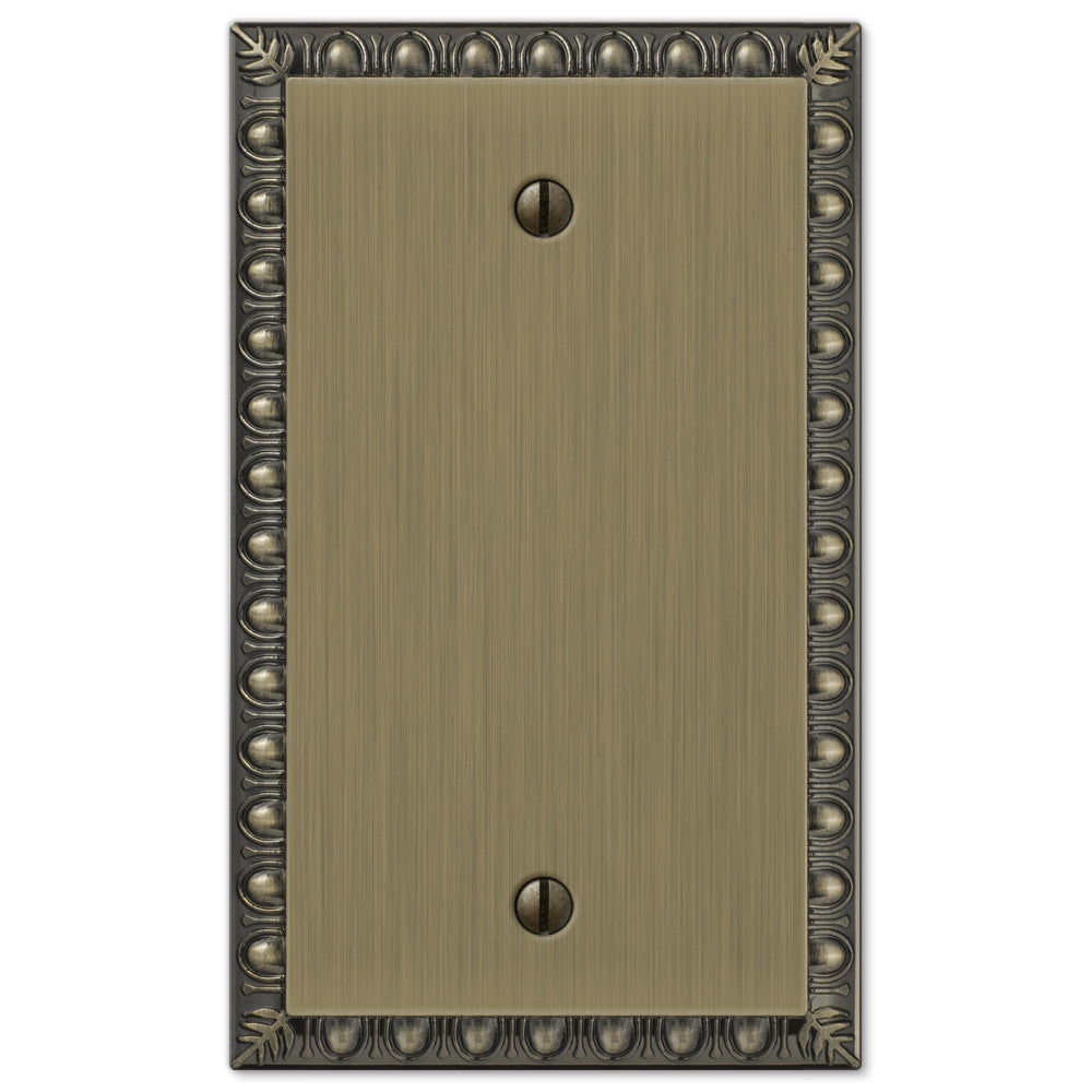 Egg & Dart Brushed Brass Cast - 1 Blank Wallplate