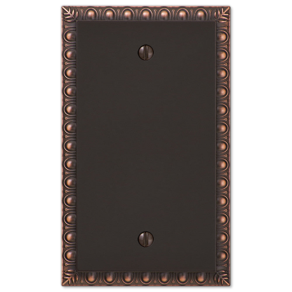 Egg & Dart Aged Bronze Cast - 1 Blank Wallplate