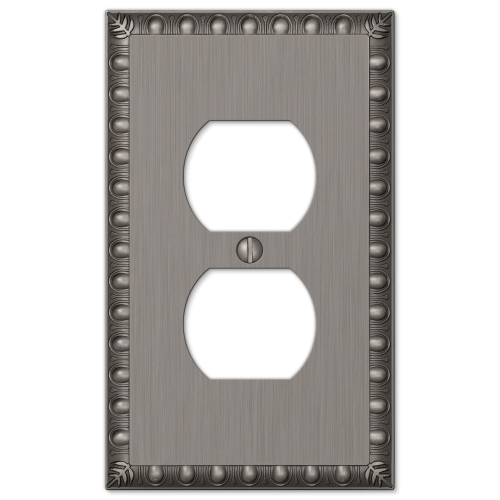 Egg & Dart Antique Nickel Cast - 1 Duplex Wallplate