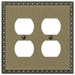 Egg & Dart Brushed Brass Cast - 2 Duplex Wallplate