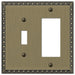 Egg & Dart Brushed Brass Cast - 1 Toggle / 1 Rocker Wallplate