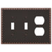 Egg & Dart Aged Bronze Cast - 2 Toggle / 1 Duplex Wallplate