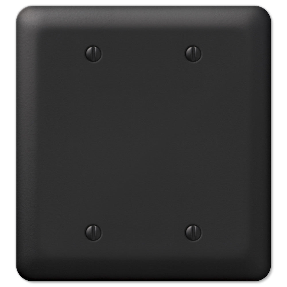 Devon Black Steel - 2 Blank Wallplate