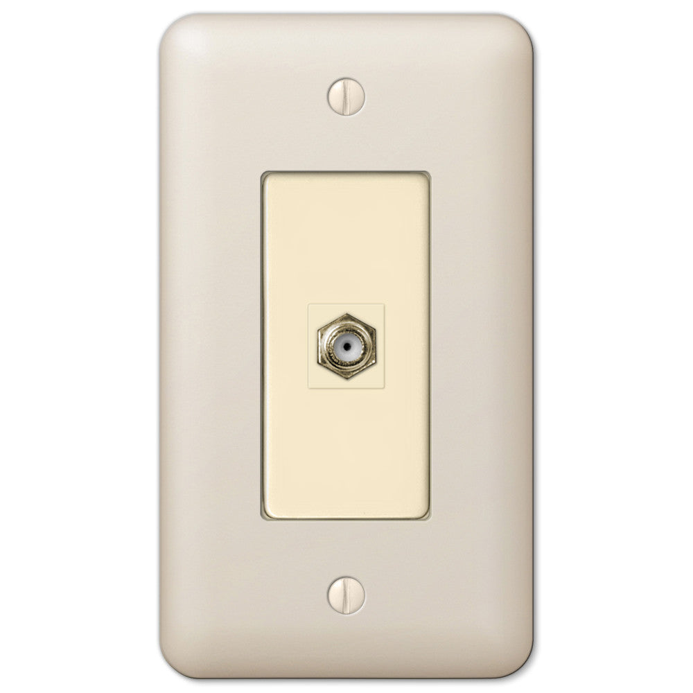 Devon Light Almond Steel - 1 Cable Jack Wallplate