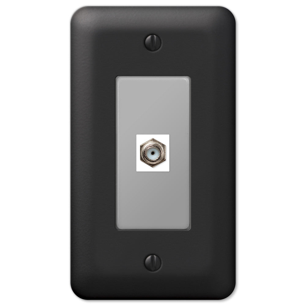 Devon Black Steel - 1 Cable Jack Wallplate