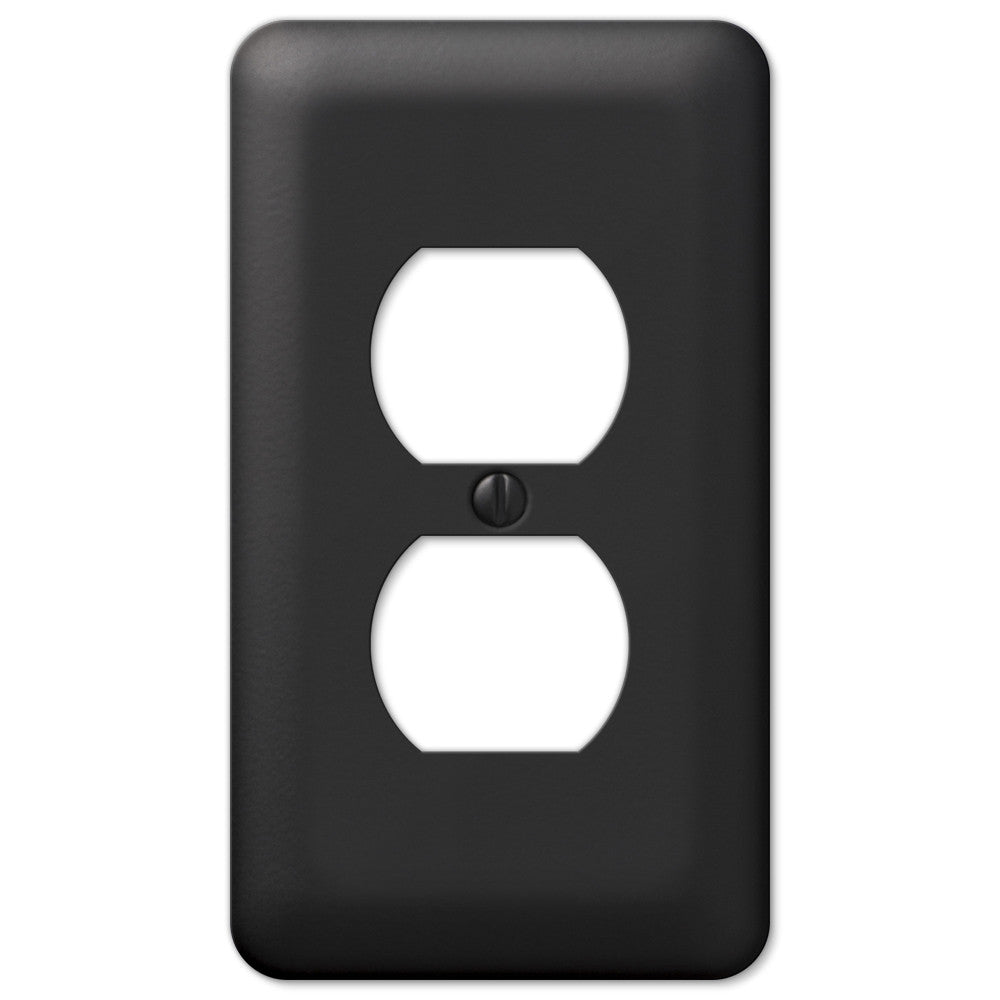 Devon Black Steel - 1 Duplex Wallplate