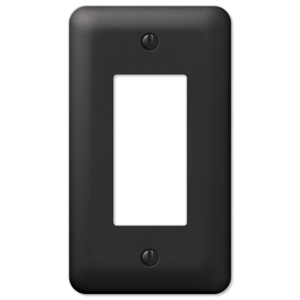 Devon Black Steel - 1 Rocker Wallplate