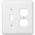 Devon White Steel - 1 Toggle / 1 Duplex Wallplate