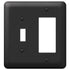 Devon Black Steel - 1 Toggle / 1 Rocker Wallplate