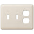 Devon Light Almond Steel - 2 Toggle / 1 Duplex Wallplate