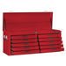 Teng Tools 10 Drawer 53 Inch Wide Professional Steel Lockable Red N Series Top Box - TC810N