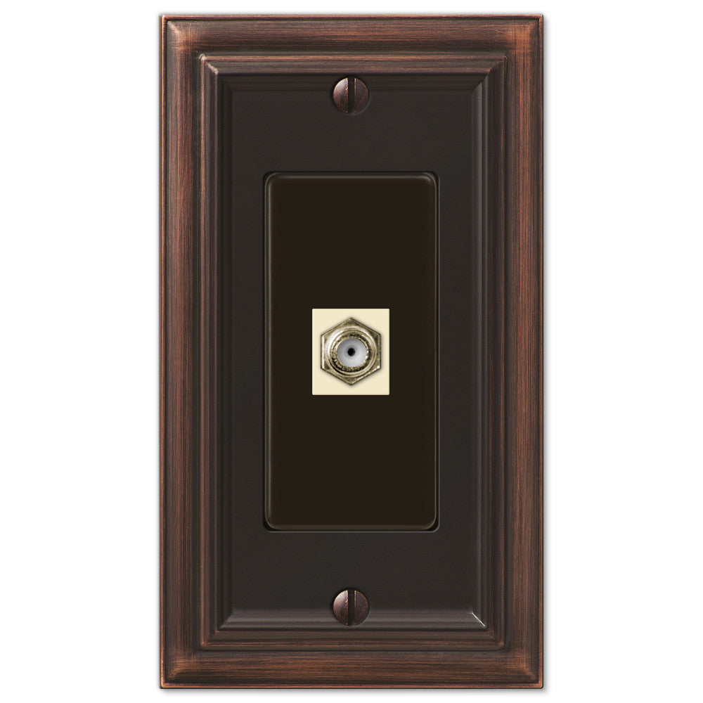 Continental Aged Bronze Cast - 1 Cable Jack Wallplate