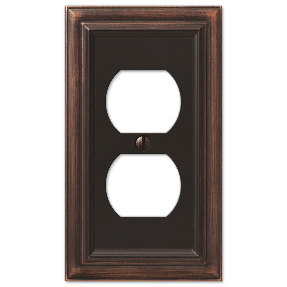 Continental Aged Bronze Cast - 1 Duplex Wallplate