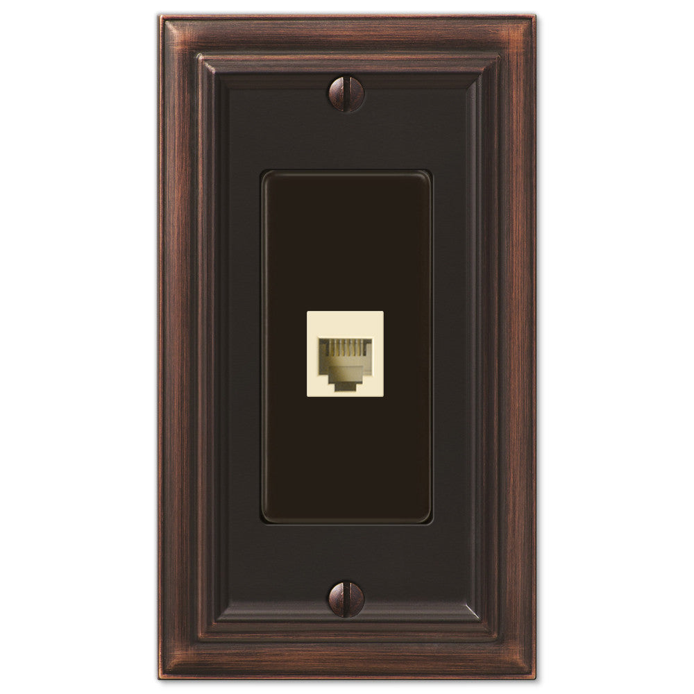 Continental Aged Bronze Cast - 1 Phone Jack Wallplate