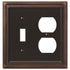 Continental Aged Bronze Cast - 1 Toggle / 1 Duplex Wallplate