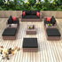 Walker Edison | 10 Pieces Modular Outdoor Patio Sectional Conversation Sofa Set