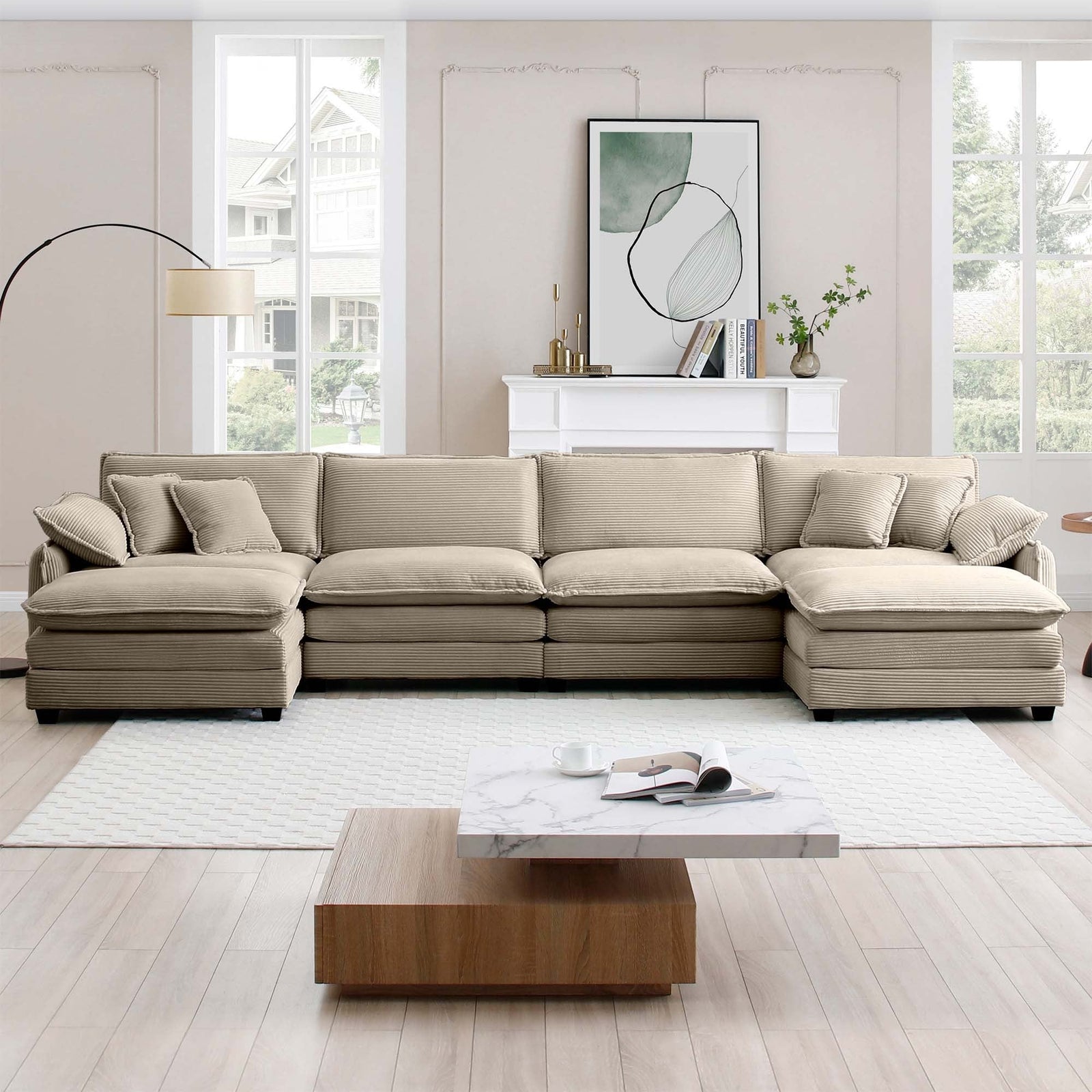 Walker Edison | Cloud Modular Corduroy Sofa Couch