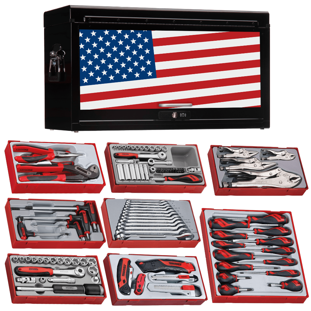 Teng Tools 173 Piece Complete Mixed Service Tool Kit With Black USA Tool Box - TC806NBK-USA3