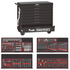 Teng Tools 447 Piece 'Limited Edition' Black 37 Inch Wide 8 Drawer Roller Cabinet Workstation Tool Kit - TCEMM637NBK-BUILD