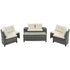 Walker Edison | 8-pieces Outdoor Wicker Round Sofa Set