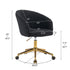 Walker Edison | Black Teddy Desk Chair with Gold Rolling Base