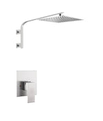 12 Inch Rain head big arc wall Mount Brushed Nickel Shower System two way or single way Rough-in Valve Body with trim