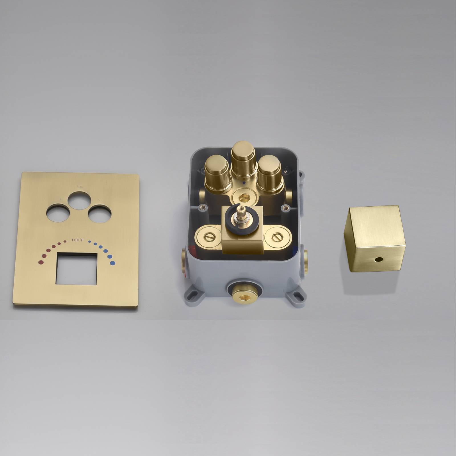 12-inch Or 16-inch Or 6'' Wall-Mount Brushed Gold 3-Way Thermostatic Shower Valve System: Versatile Functionality and Stunning Design