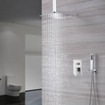 Chrome Ceiling-Mounted Rainfall Shower Head Two-Way Shower Faucet and Handle Sprayer Included