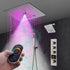 12" Brushed Nickel Thermostatic Shower Faucet: 3-Way Control, LED, Bluetooth Music, Regular Head