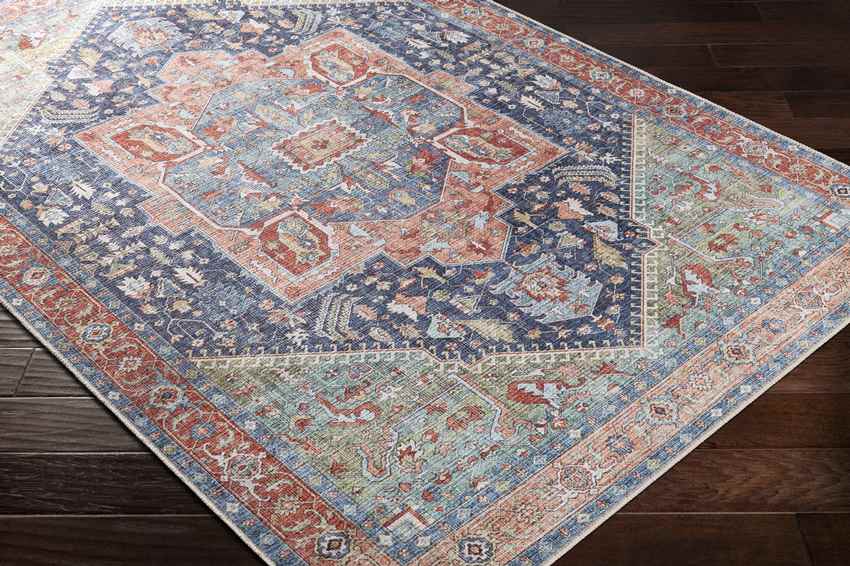 Esslingen Traditional Navy Washable Area Rug