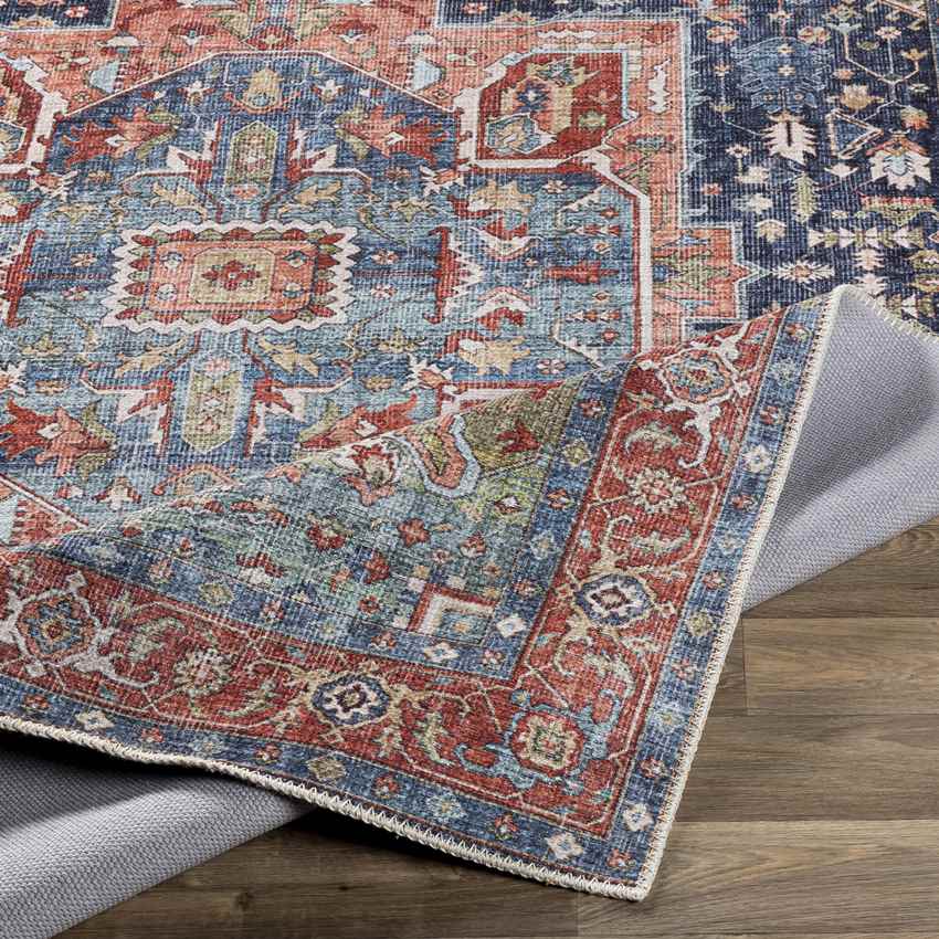 Esslingen Traditional Navy Washable Area Rug