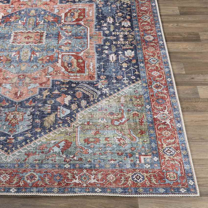 Esslingen Traditional Navy Washable Area Rug