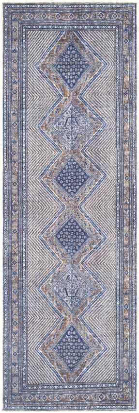 Alfombra lavable tradicional azul marino Limmen