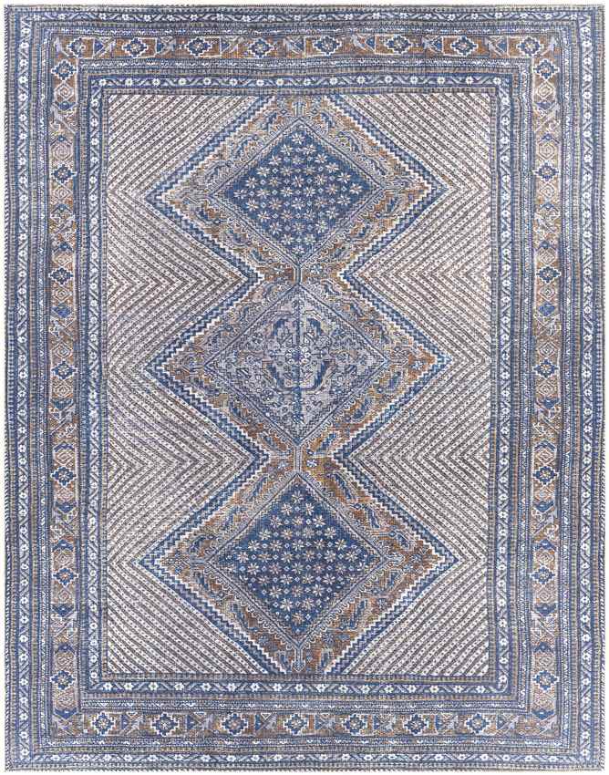 Alfombra lavable tradicional azul marino Limmen