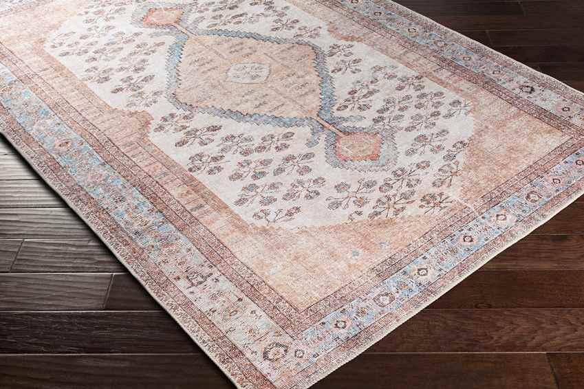 Midwoud Traditional Blush Washable Area Rug