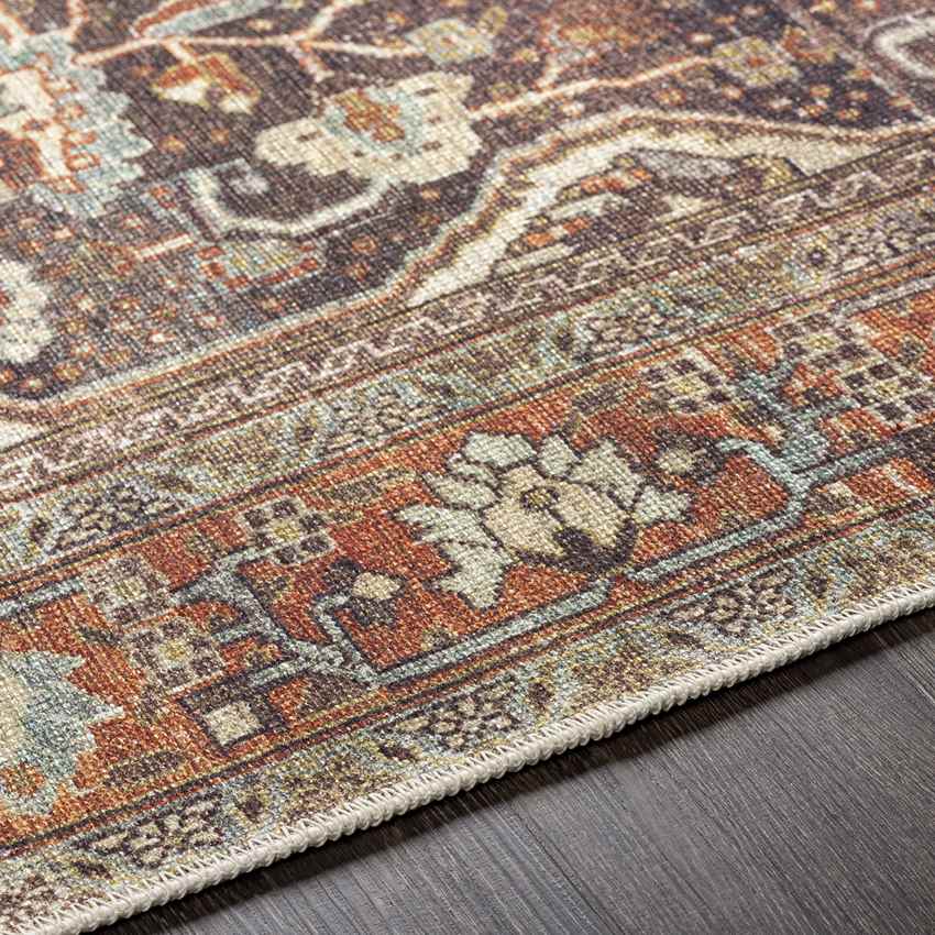 West Frankfort Traditional Pecan Washable Area Rug