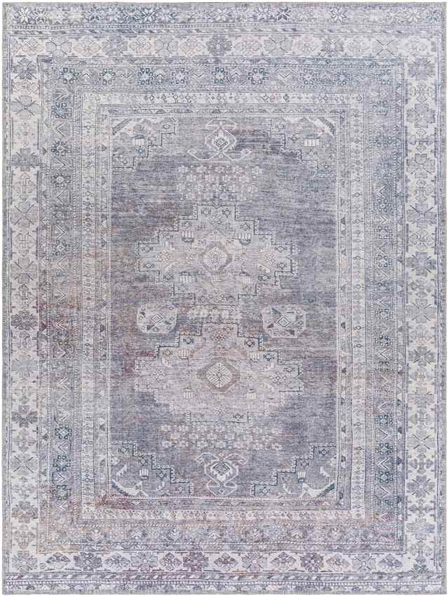 McCordsville Traditional Slate Washable Area Rug