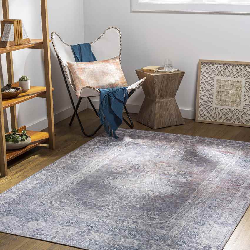 McCordsville Traditional Slate Washable Area Rug