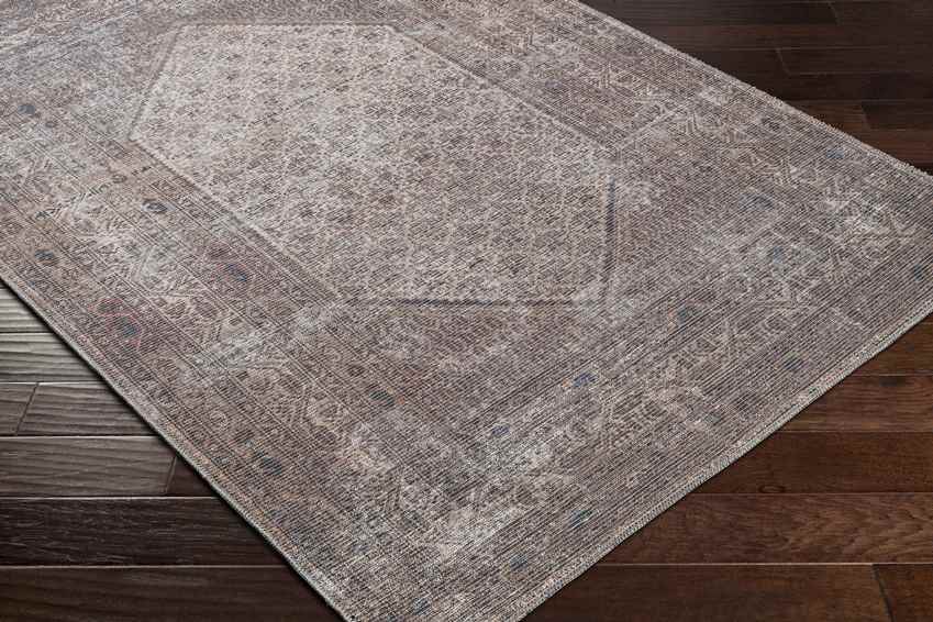 Hayri Traditional Dark Red Washable Area Rug