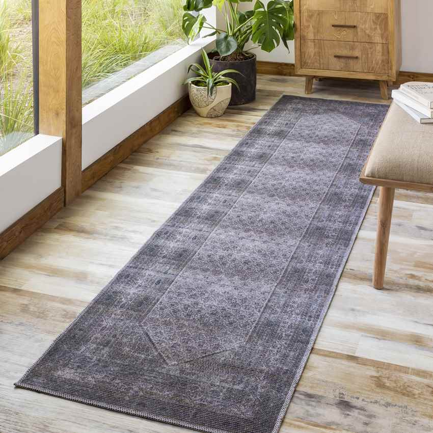 Hayri Traditional Medium Gray Washable Area Rug