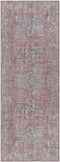 Merom Traditional Pastel Pink Washable Area Rug