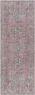 Merom Traditional Pastel Pink Washable Area Rug