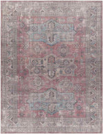 Merom Traditional Pastel Pink Washable Area Rug