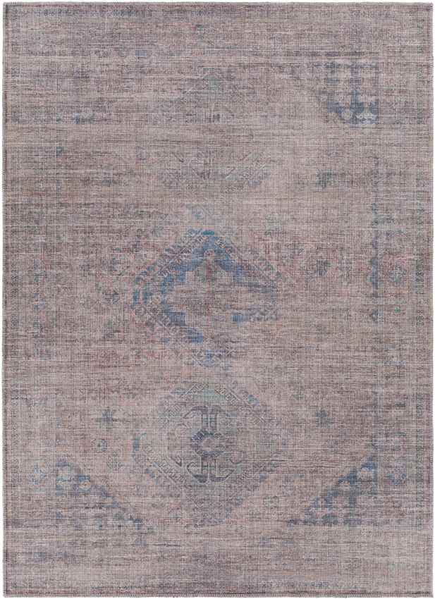 Michiana Shores Traditional Pale Blue Washable Area Rug