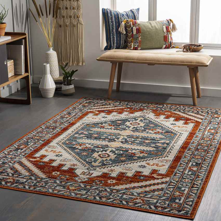 Alfordsville Traditional Burnt Orange Area Rug