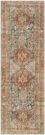 Episkopi Traditional Rust Washable Area Rug