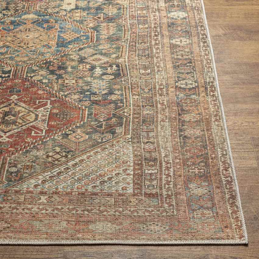 Episkopi Traditional Rust Washable Area Rug